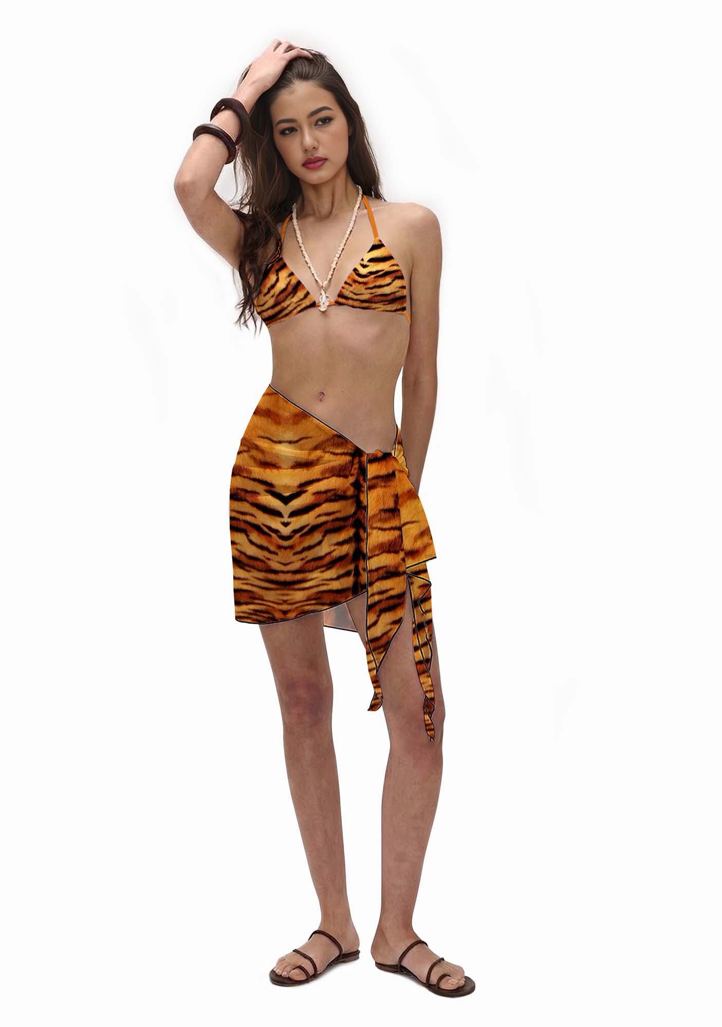 Wild Tiger Texture Y2K Print Bikini Set Cherrykitten