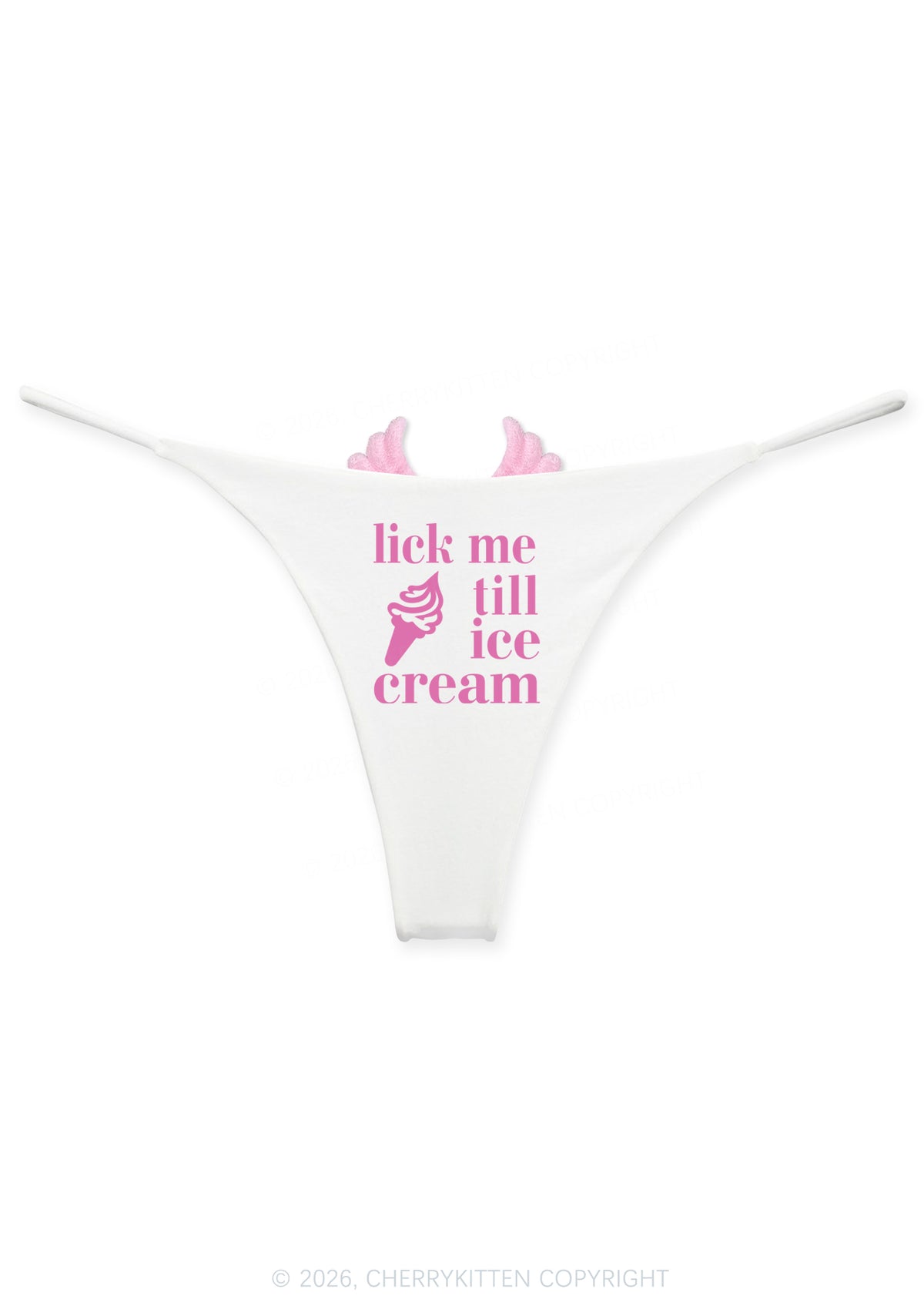 Lick Me Till Ice Cream Y2K Goth Angel Wings Bikini String Thong Cherrykitten