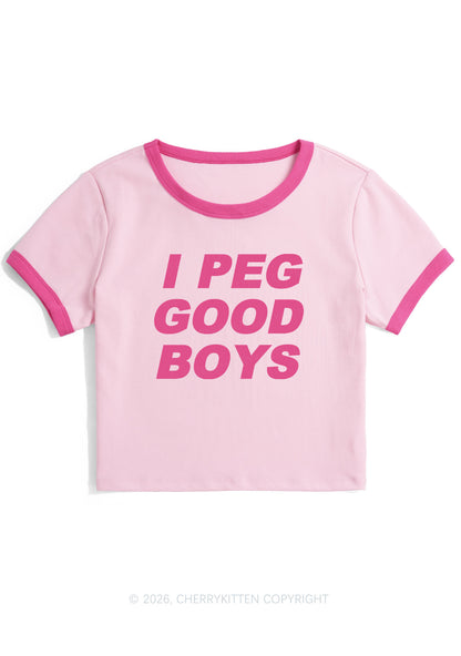 I Peg Good Boys Y2K Ringer Tee Cherrykitten