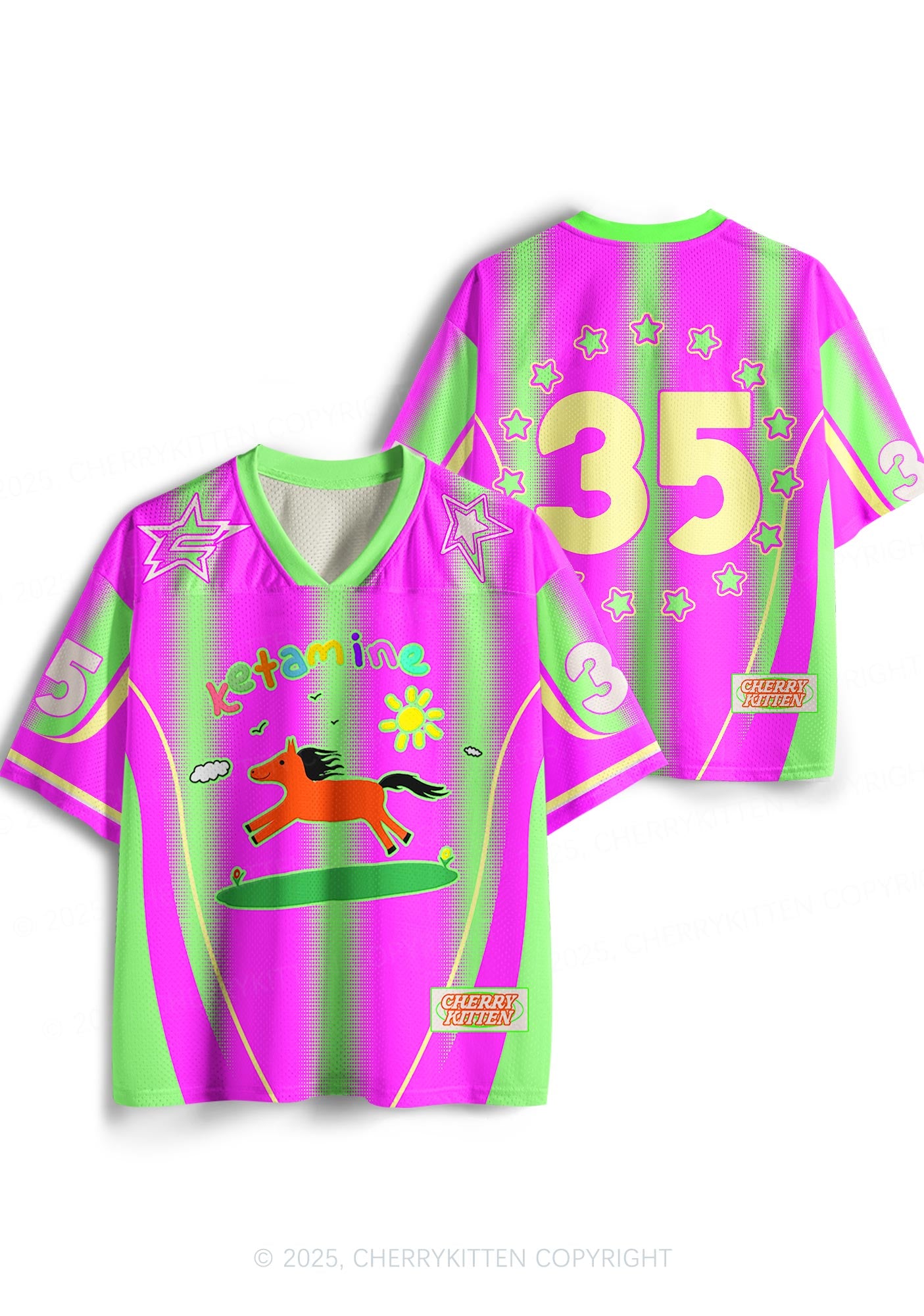Custom Bright Pink Pony Y2K Sport Jersey Shirts Cherrykitten