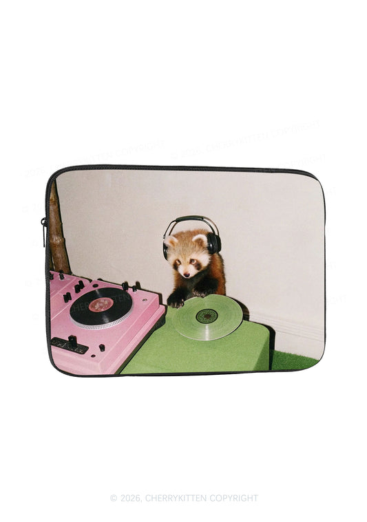 Red Panda DJ Y2K Laptop Sleeve Cherrykitten