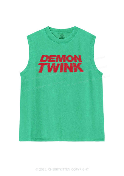 Demon Twink Pride Y2K Washed Muscle Tank Cherrykitten