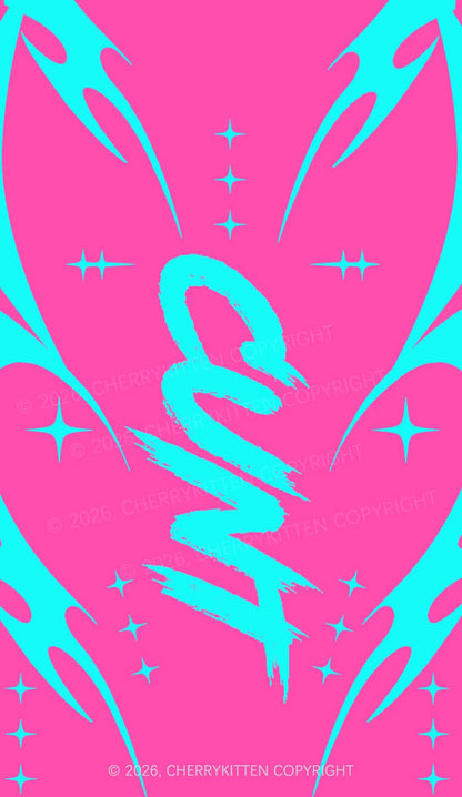 Mint Green Cxxt On Pink Y2K Phone Case Cherrykitten