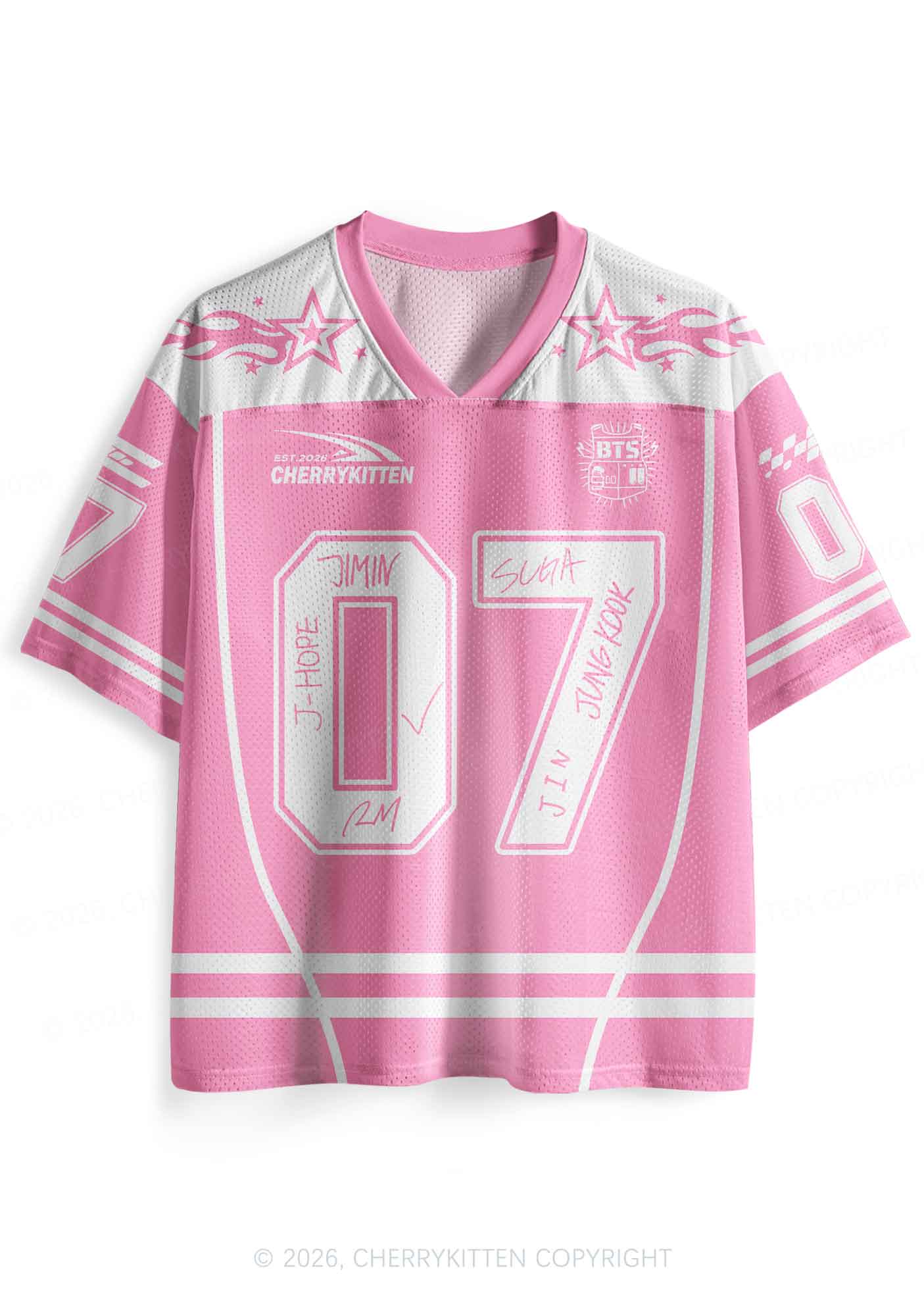 Custom Pink Korean Boys Y2K Sport Jersey Shirts Cherrykitten
