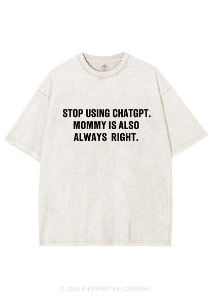 Mommy Also Always Right Y2K Shirts Washed Tee Cherrykitten