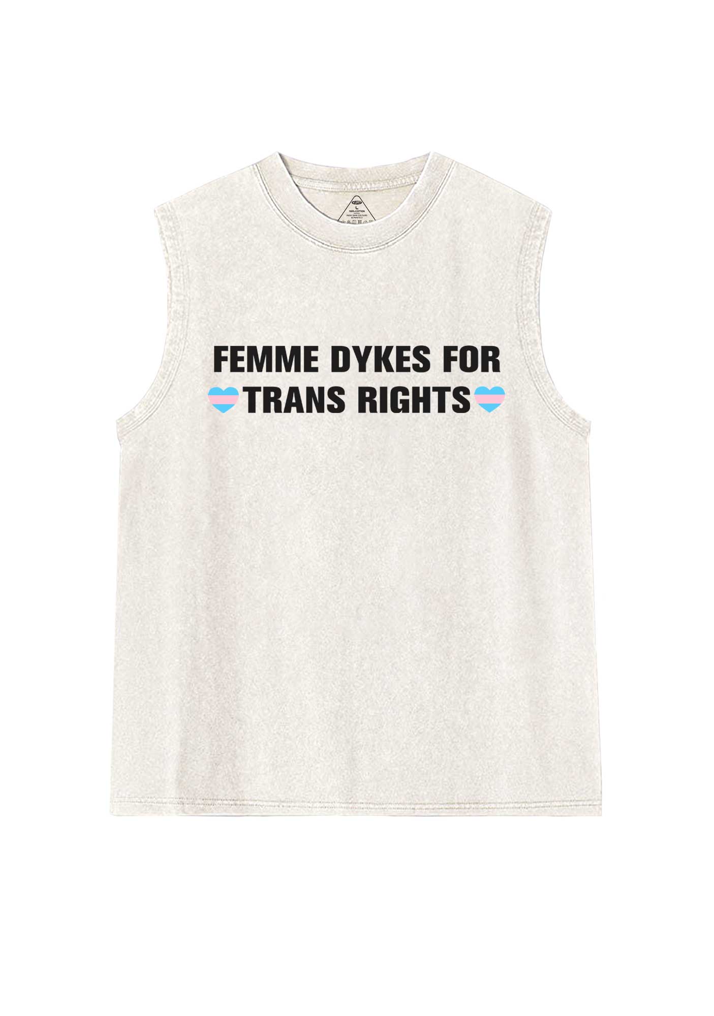Femme Dykes For Trans Rights Pride Y2K Washed Muscle Tank Cherrykitten