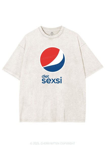 Diet Sexsi Y2K Shirts Washed Tee Cherrykitten