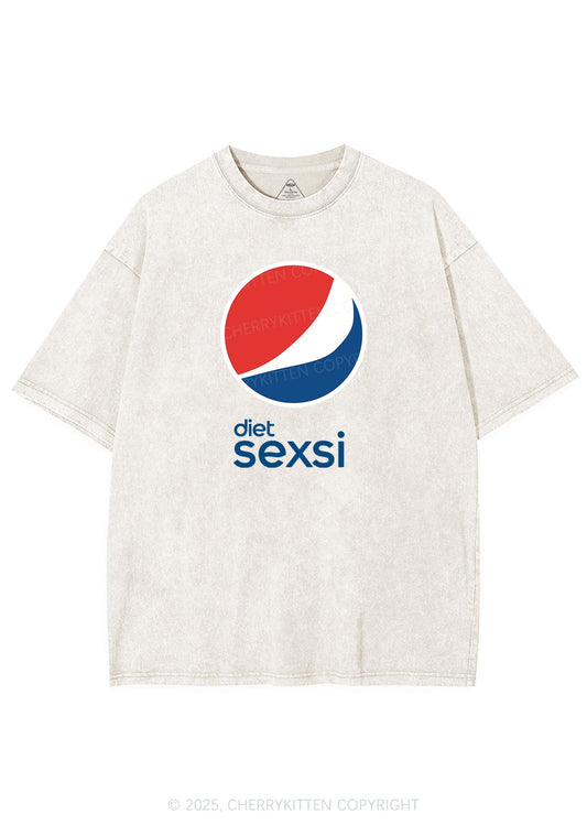 Diet Sexsi Y2K Shirts Washed Tee Cherrykitten