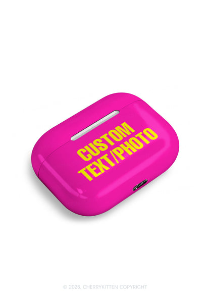Custom Personalized Text Y2K Earphone Case Cherrykitten