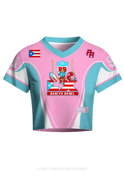 Pink Frog Y2K Crop Football Jersey Shirts Cherrykitten