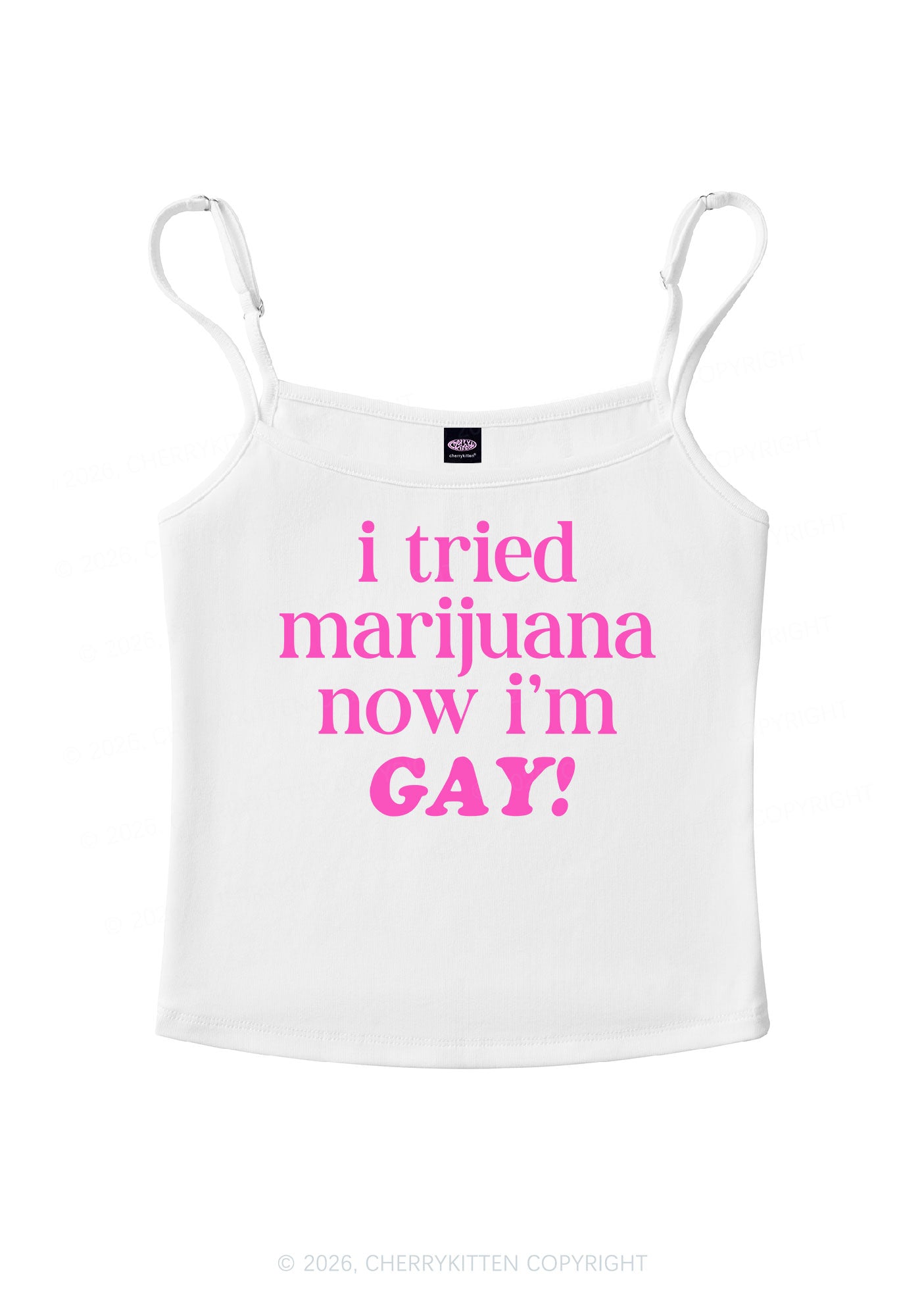 Now Im Gay Pride Y2K Spaghetti Strap Cami Cherrykitten