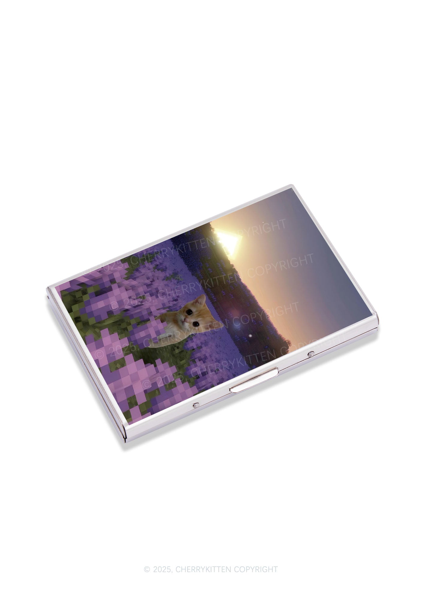 Lavender Kitten Y2K Mirror Cigarette Case Cherrykitten