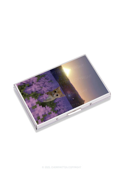 Lavender Kitten Y2K Mirror Cigarette Case Cherrykitten