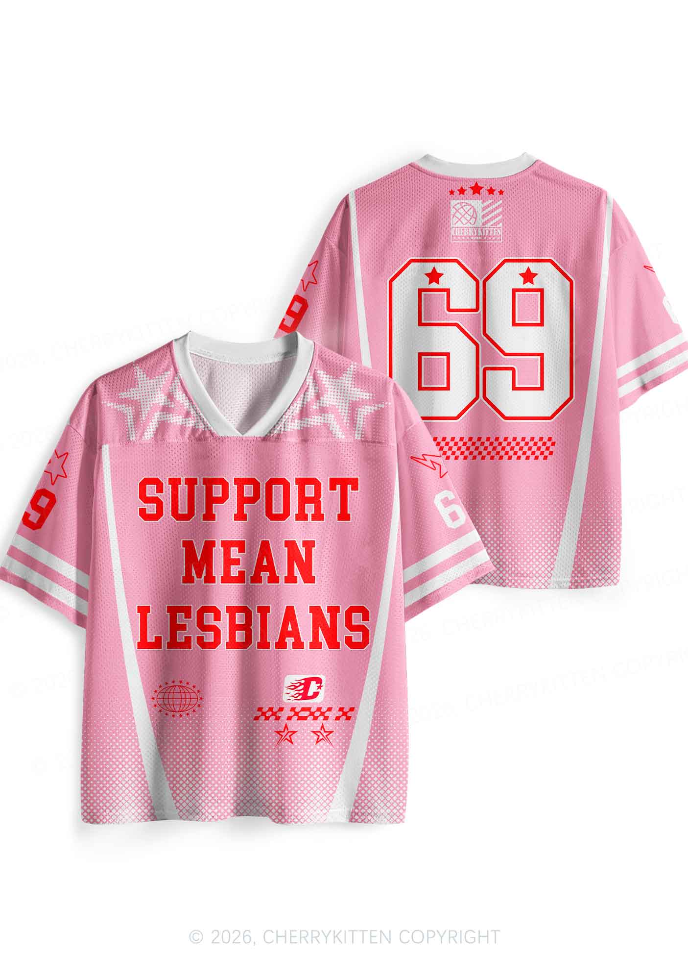 Support Mean Lesbians Pride Y2K Sport Jersey Shirts Cherrykitten