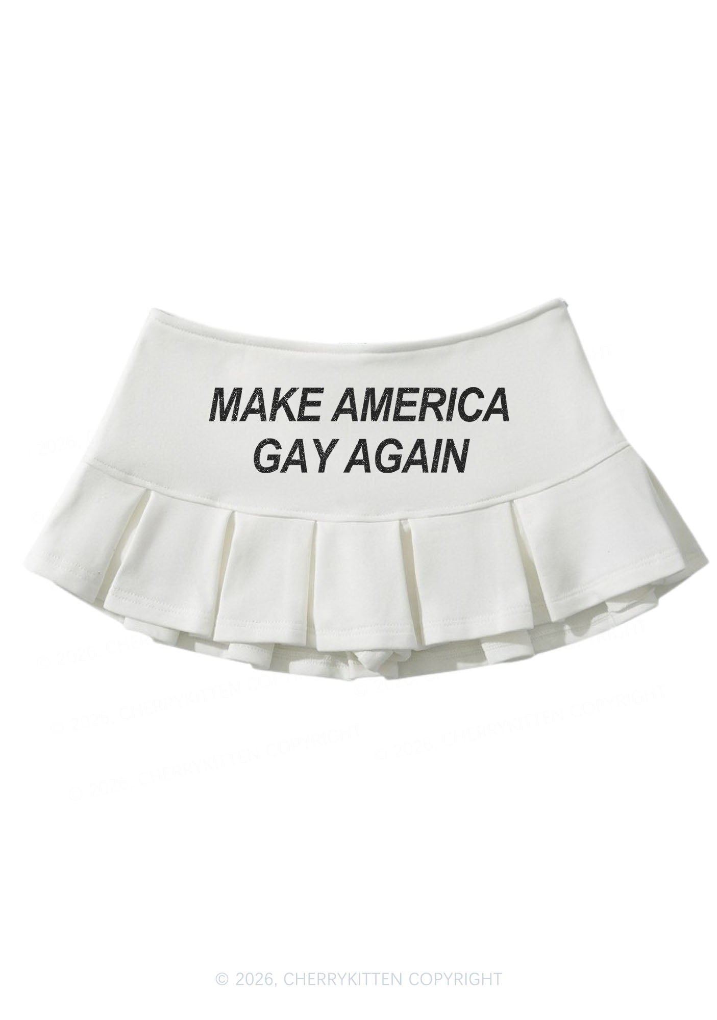 Make America Gay Again Pride Y2K Mini Pleated Skirts Cherrykitten
