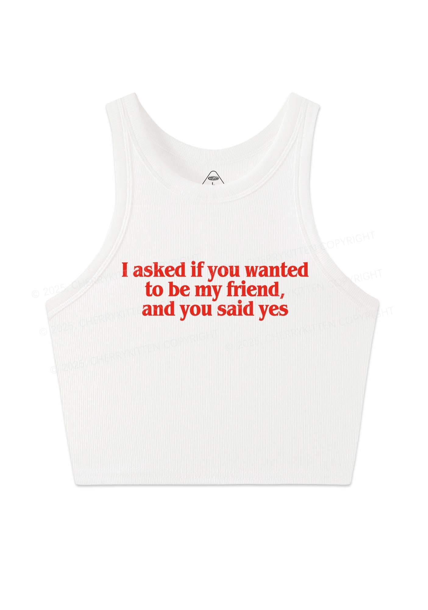 Be My Friend Y2K Crop Tank Top Cherrykitten