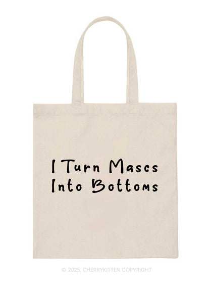 Turn Mascs Into Bottoms Pride Y2K Canvas Tote Bag Cherrykitten