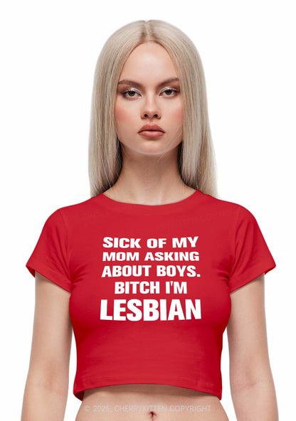 Bxxch Im Lesbian Pride Y2K Baby Tee Cherrykitten