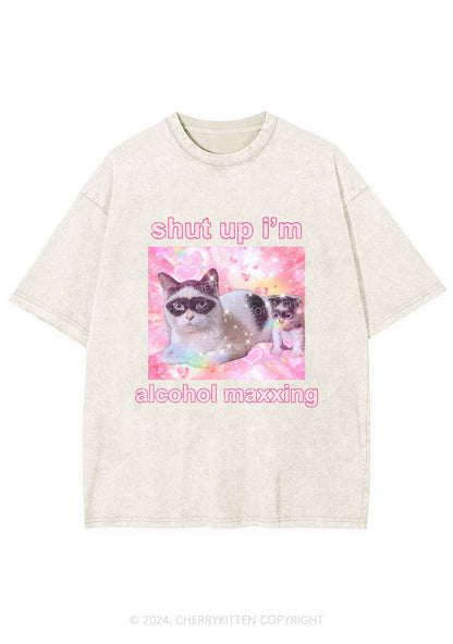 I'm Alcohol Maxxing Y2K Washed Tee Cherrykitten