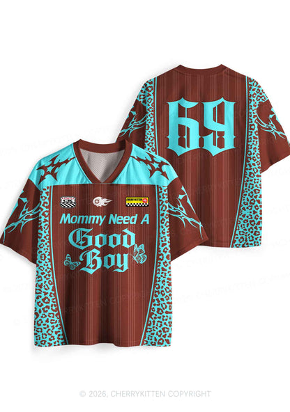 Mommy Needs A Good Boy Y2K Sport Jersey Shirts Cherrykitten
