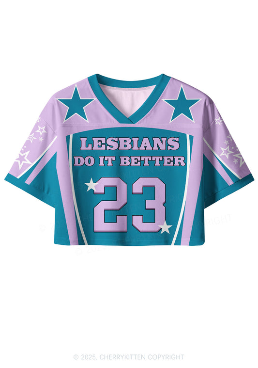 Custom Purple Lesbians Do It Better Pride Y2K Crop Sport Jersey Shirts Cherrykitten