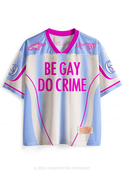 Purple Be Gay Do Crime Pride Y2K Sport Jersey Shirts Cherrykitten