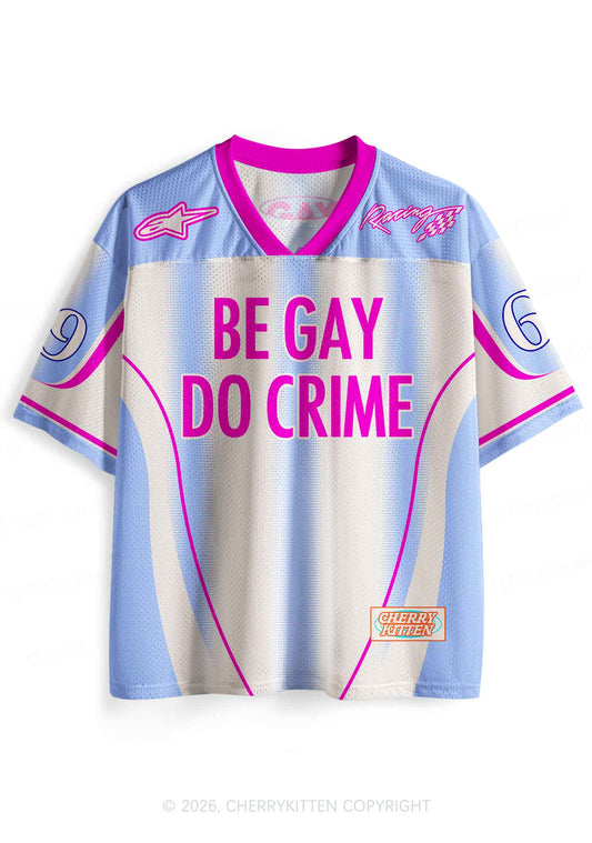 Purple Be Gay Do Crime Pride Y2K Sport Jersey Shirts Cherrykitten
