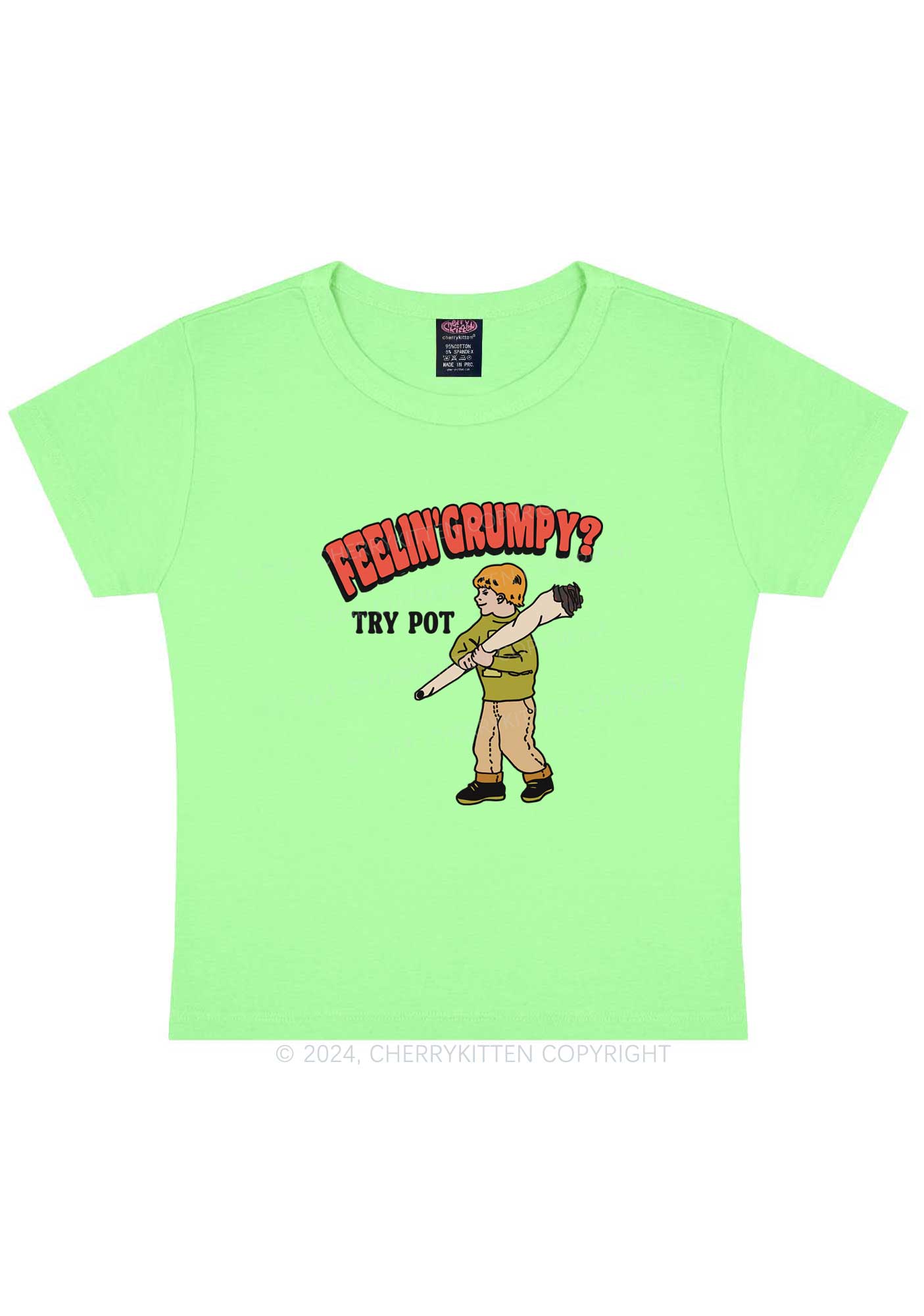 Feelin' Grumpy Y2K Baby Tee Cherrykitten