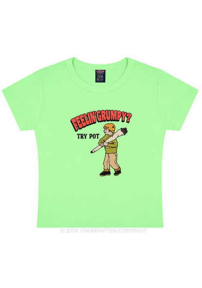 Feelin' Grumpy Y2K Baby Tee Cherrykitten