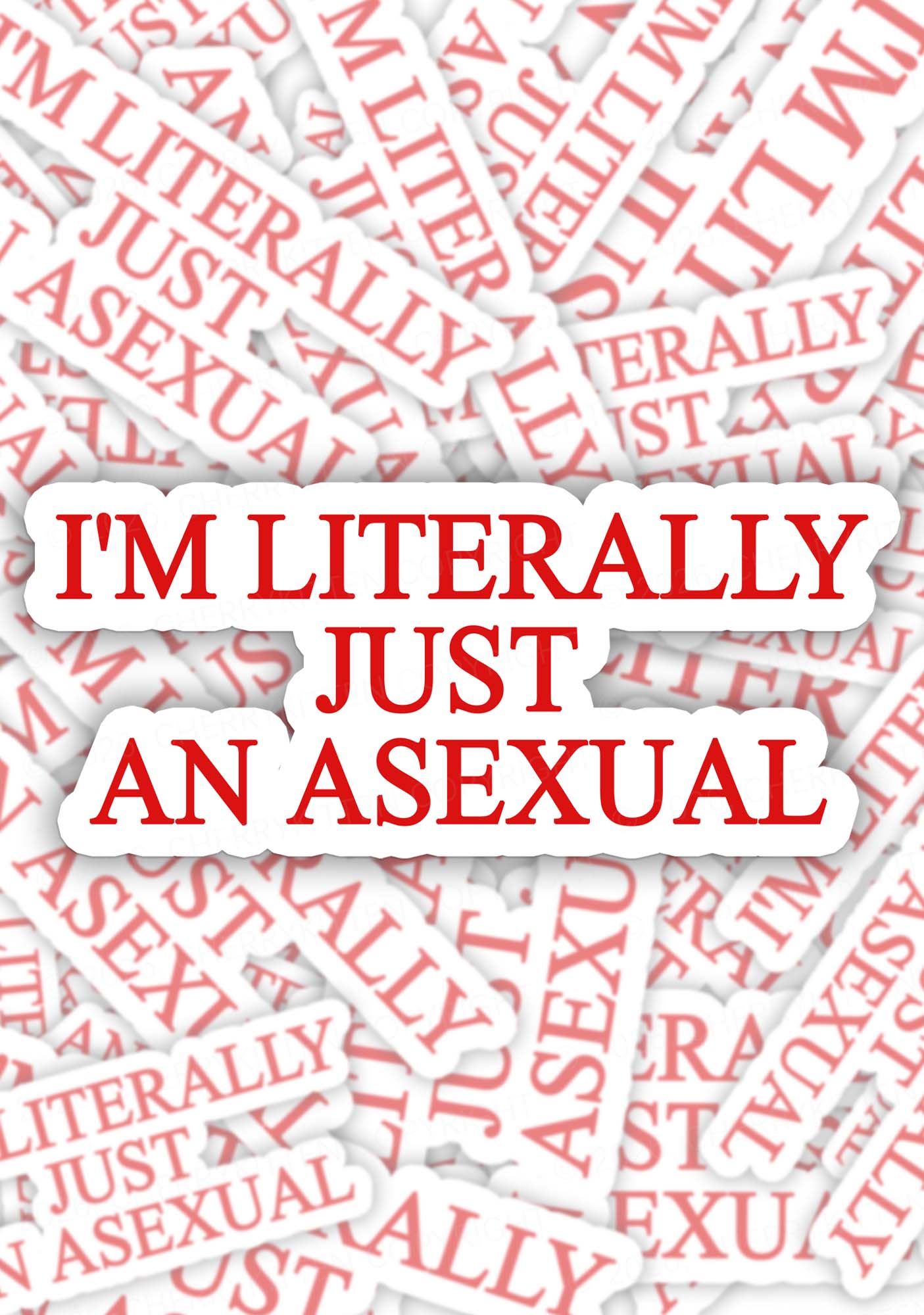 Im Literally Just An Asexual Pride 1pc Y2K Sticker Cherrykitten