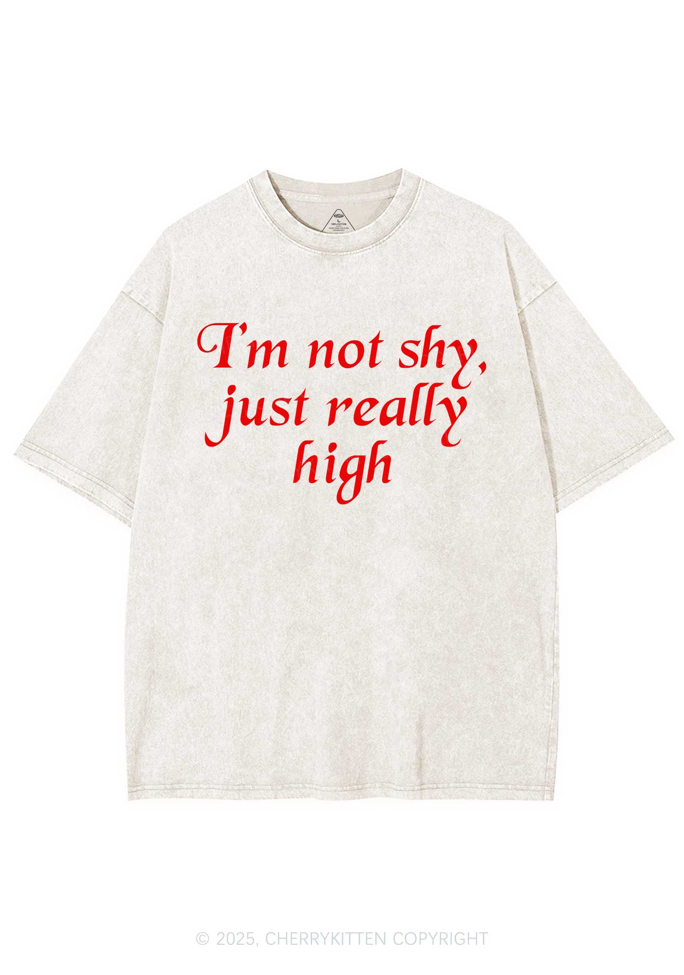 Just Really High Y2K Shirts Washed Tee Cherrykitten