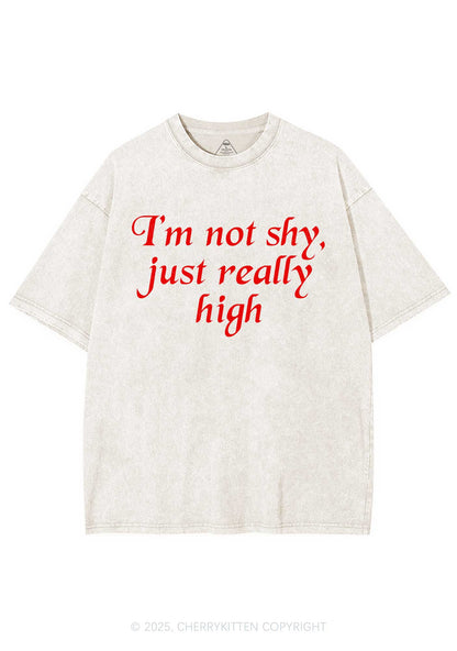 Just Really High Y2K Shirts Washed Tee Cherrykitten