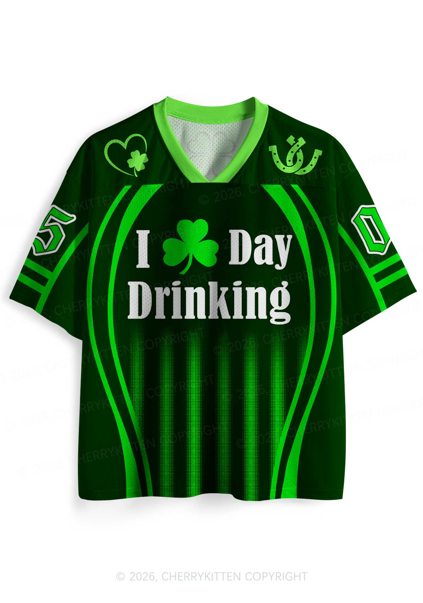 Custom I Love Day Drinking St Patricks Y2K Sport Jersey Shirts Cherrykitten