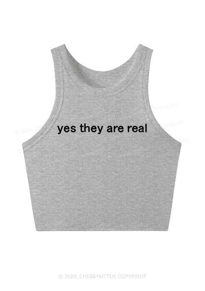 Yes They're Real Y2K Crop Tank Top Cherrykitten