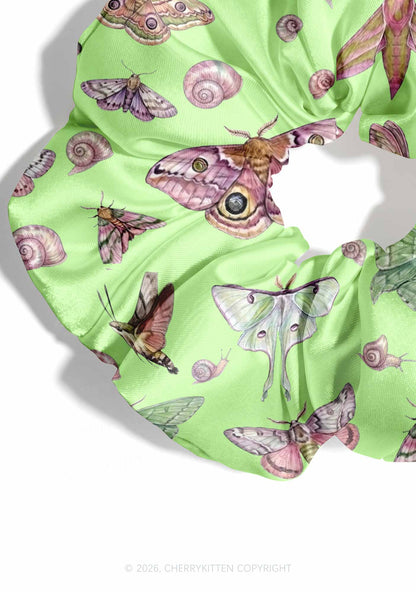 Lime Green Moth Snail Y2K Hair Scrunchie Cherrykitten