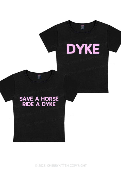 Save Horse Ride Dyke Y2K Valentine's Day Baby Tee Cherrykitten