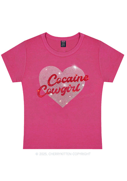 Rhinestone Cola Cowgirl Y2K Baby Tee Cherrykitten