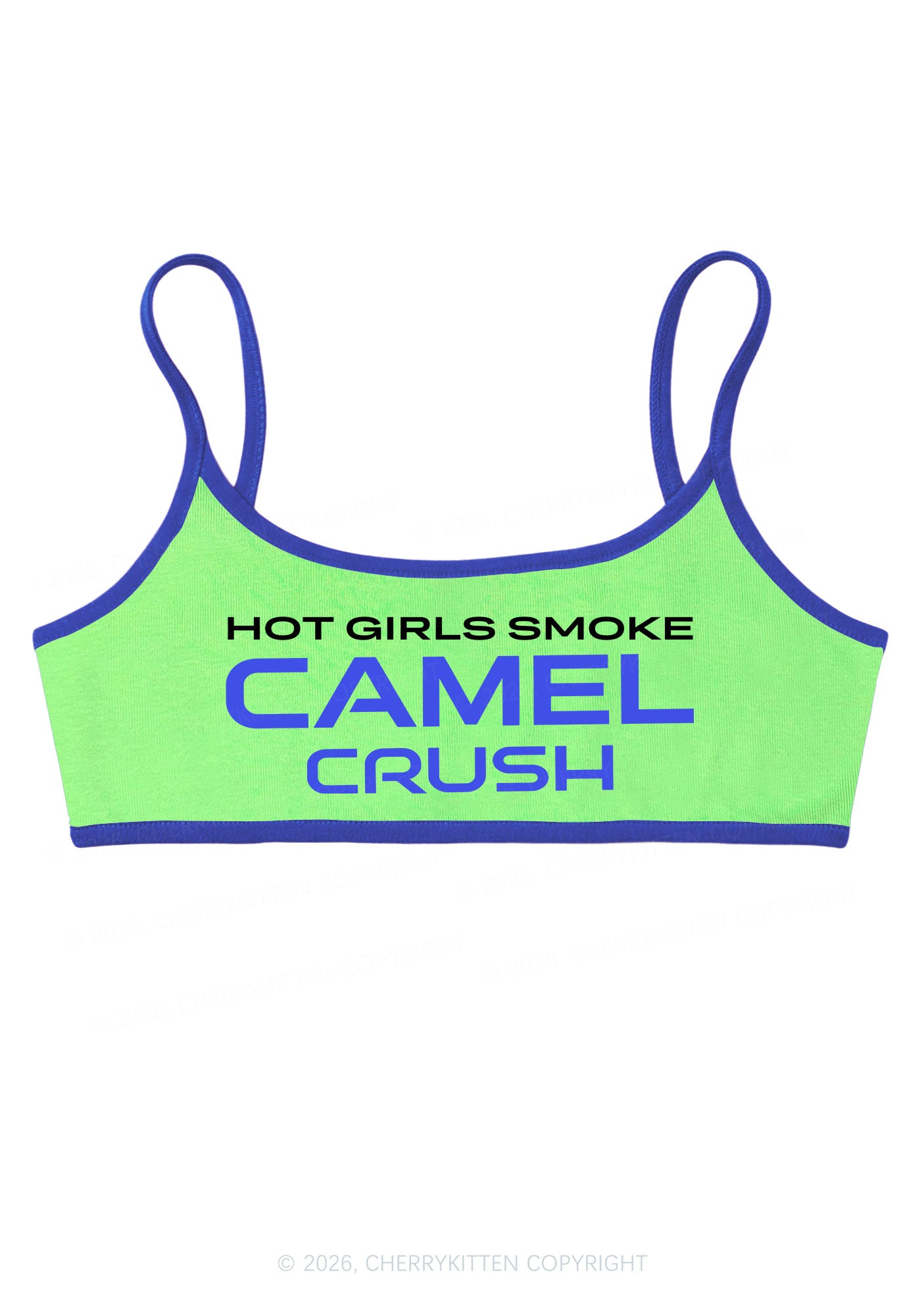 Hot Girls Smoke Mint Y2K Super Crop Cami Cherrykitten