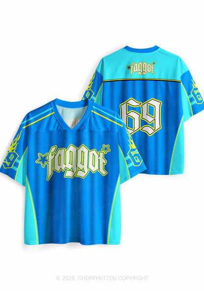 Faggot Blue Star Pride Y2K Sport Jersey Shirts Cherrykitten
