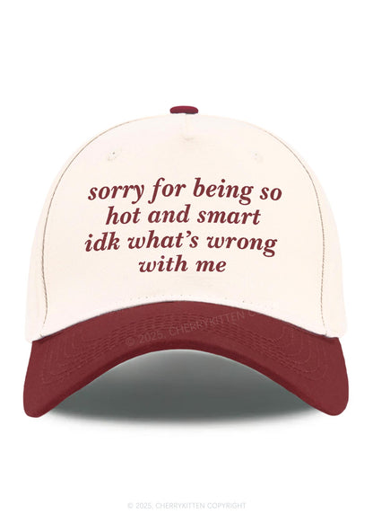 Sorry For Being So Smart Y2K Color Block Baseball Cap Cherrykitten