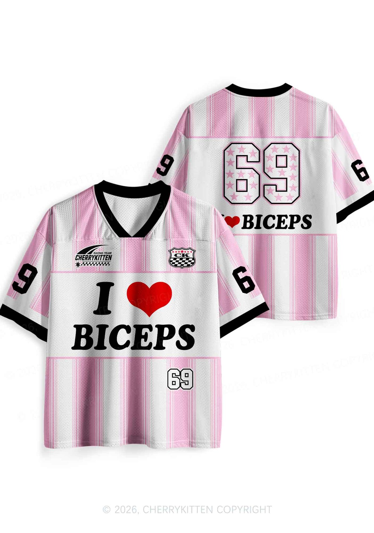 I Love Biceps Y2K Sport Jersey Shirts Cherrykitten