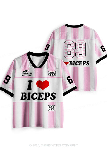 I Love Biceps Y2K Sport Jersey Shirts Cherrykitten