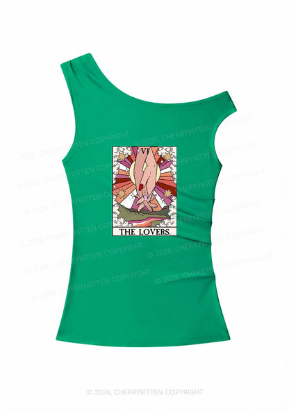 The Lesbian Lovers Pride Y2K Off Shoulder Tank Top Cherrykitten