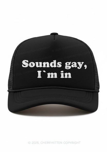 Glitter Sounds Gay Im In Pride Y2K Trucker Hat Cherrykitten
