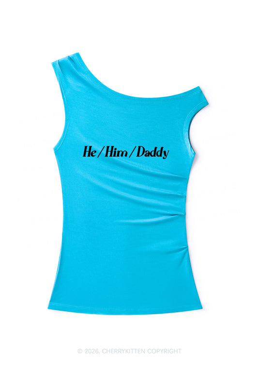 He Him Daddy Pride Y2K Off Shoulder Tank Top Cherrykitten