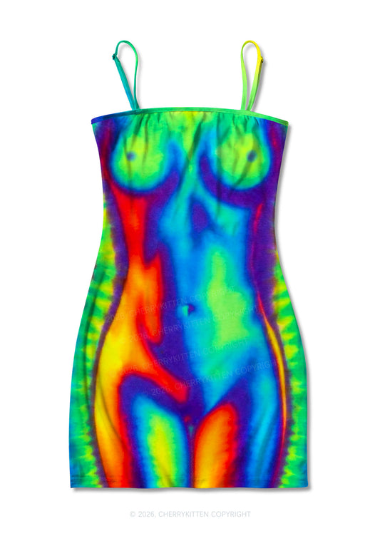 Thermal Txts Y2K Print Slip Dress Cherrykitten