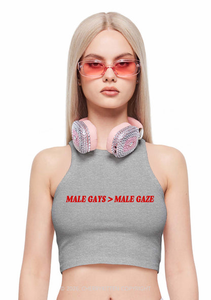 Male Gays Male Gaze Pride Y2K Crop Tank Top Cherrykitten