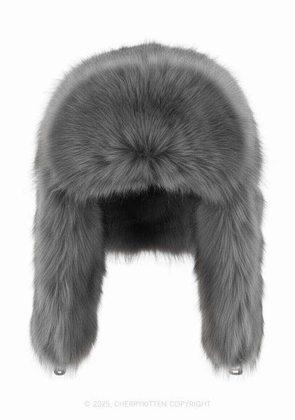 Faux Fur Y2K Trapper Hat Cherrykitten