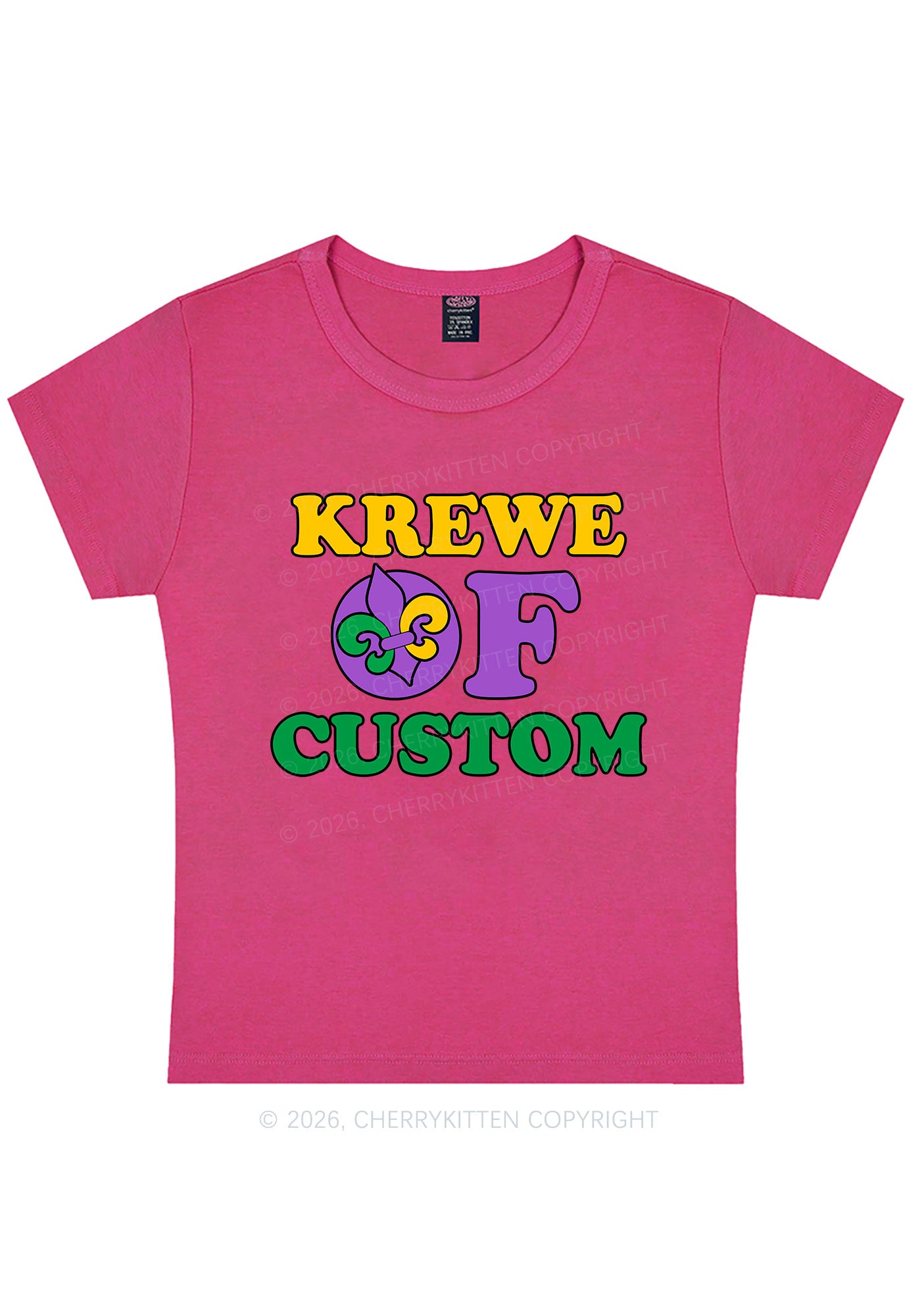 Krewe Of Custom Y2K Baby Tee Cherrykitten