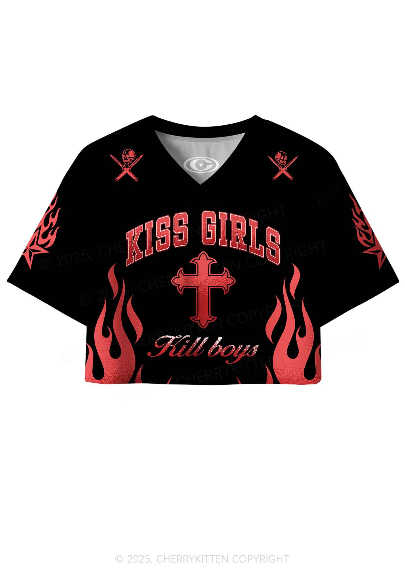 Custom Kiss Girls Pride Y2K Crop Sport Jersey Shirts Cherrykitten